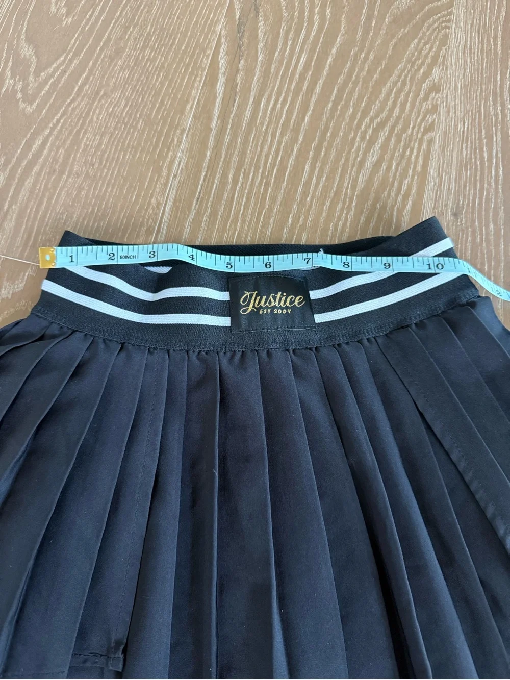 Justice Girls Black Pleated Skort Elastic Pull-On Waist Size 7/8